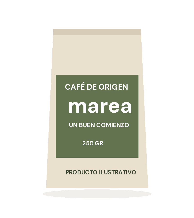 Ilustración de una bolsa de Café Marea